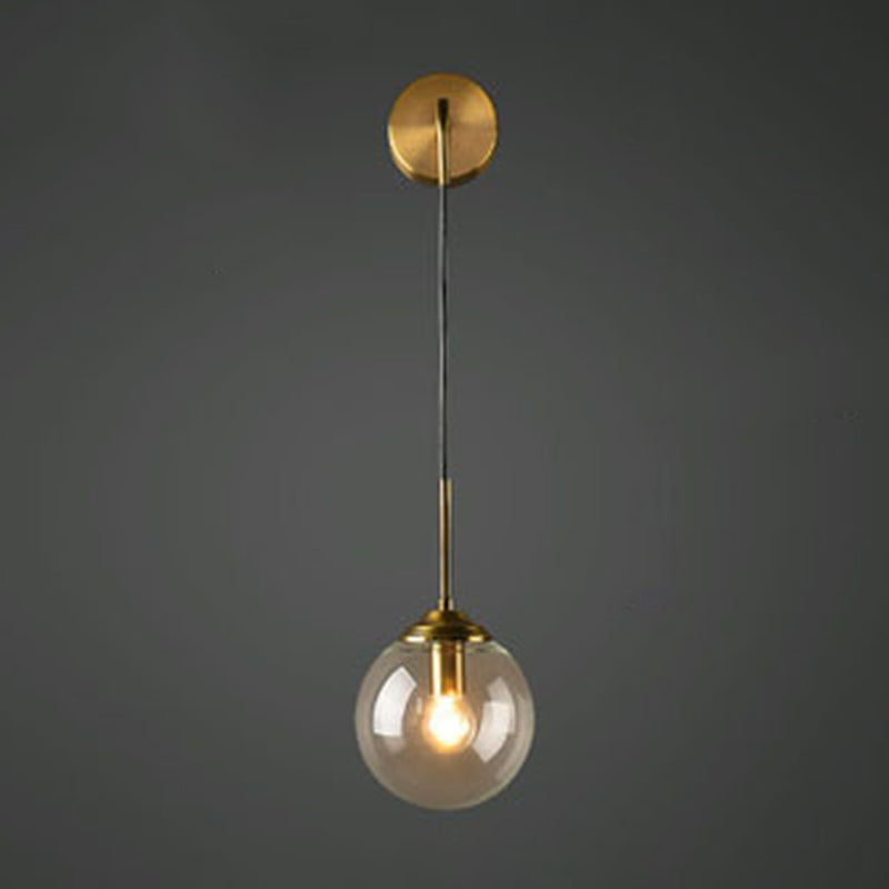 Lampe murale en laiton moderne sphérique simple sphérique 1 de tête