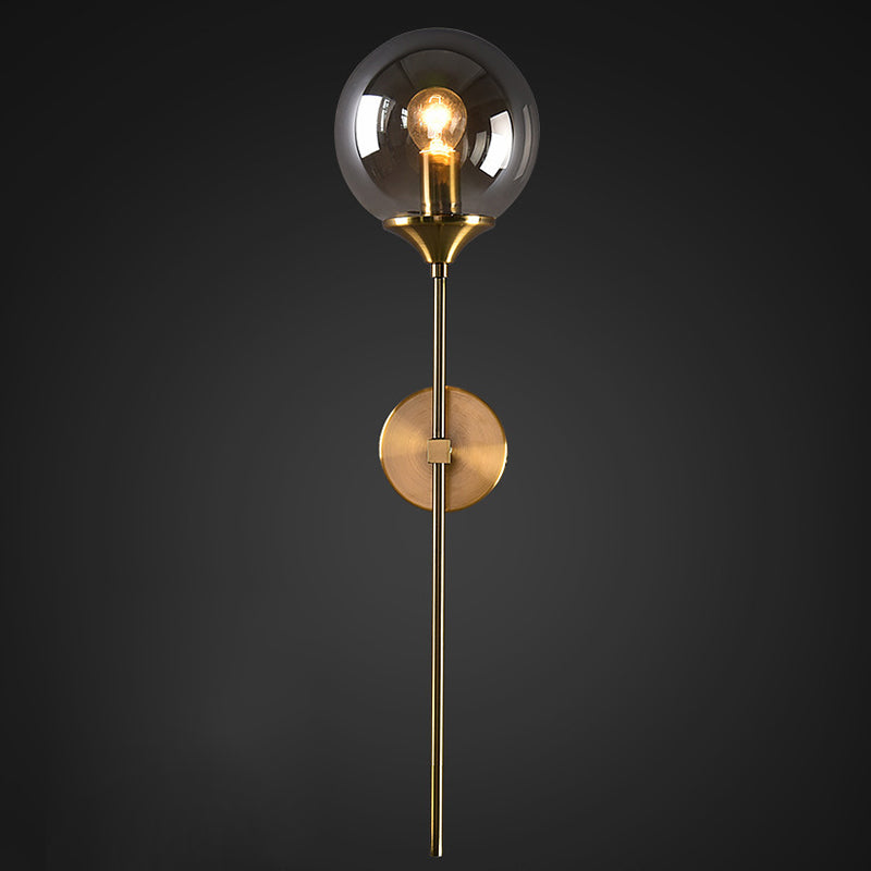 Lampe murale en laiton moderne sphérique simple sphérique 1 de tête