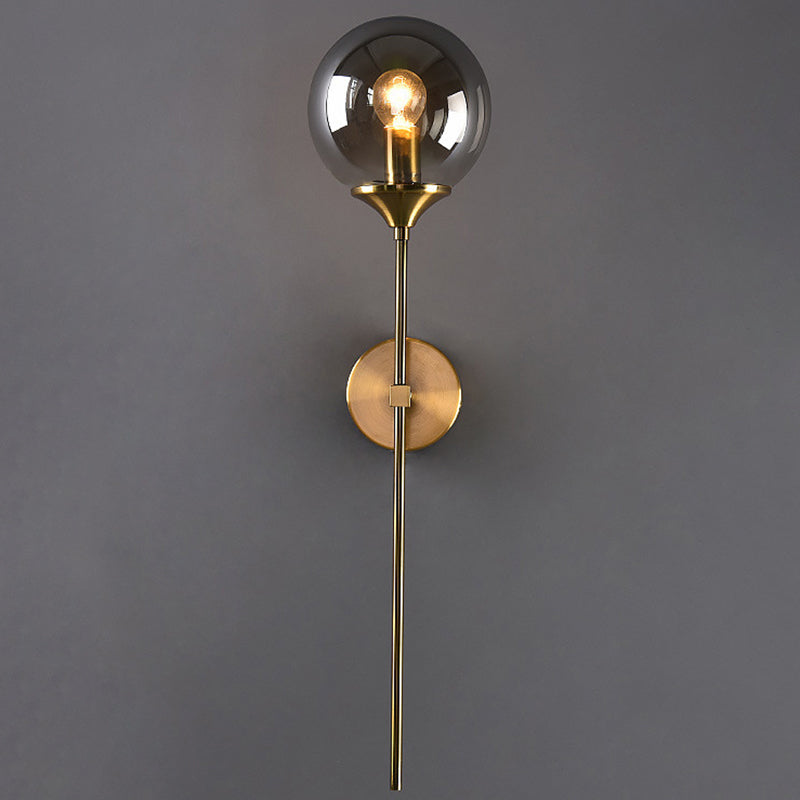 Lampe murale en laiton moderne sphérique simple sphérique 1 de tête