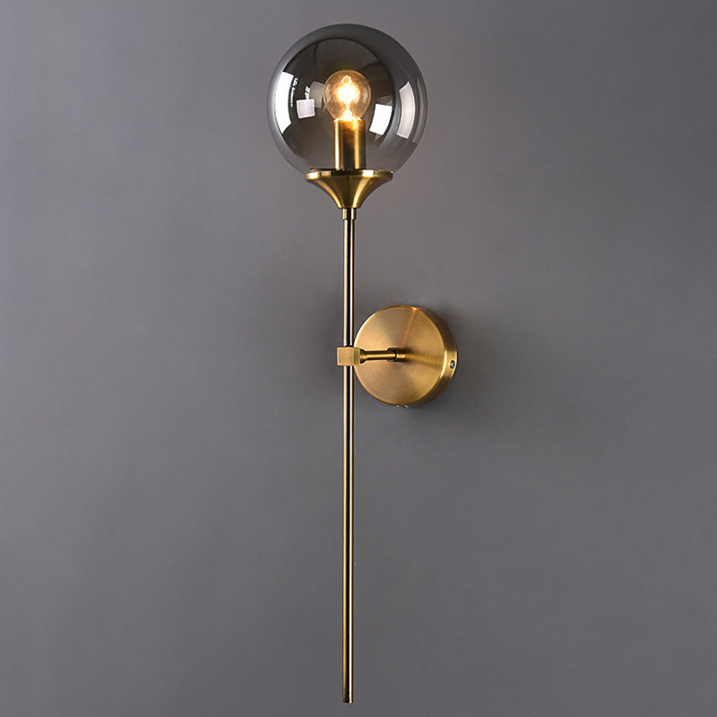 Lampe murale en laiton moderne sphérique simple sphérique 1 de tête