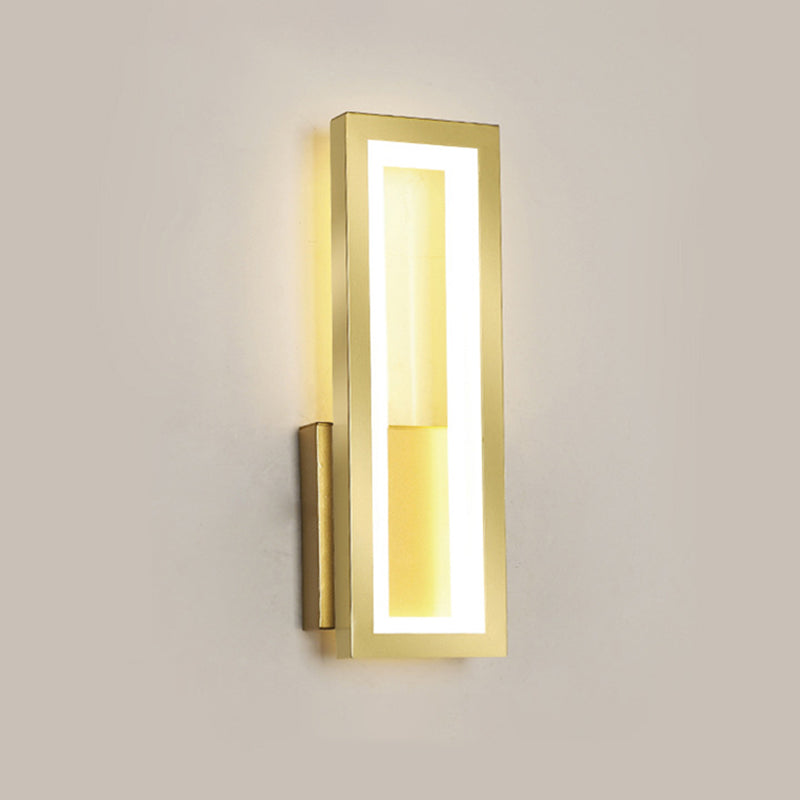 Lámpara de pared negra simple y moderna de vidrio rectangular simple