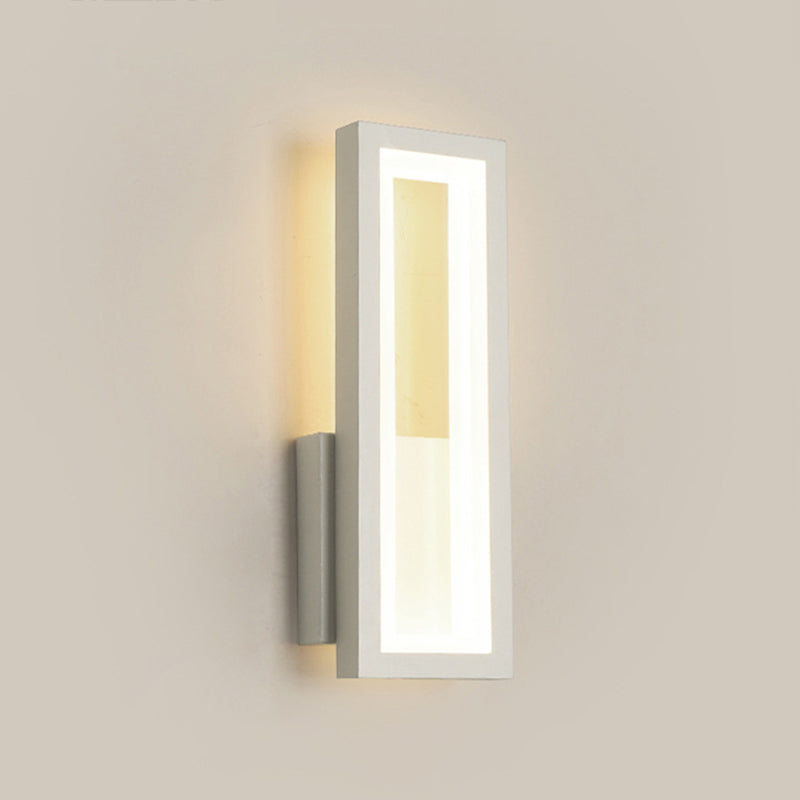 Lámpara de pared negra simple y moderna de vidrio rectangular simple