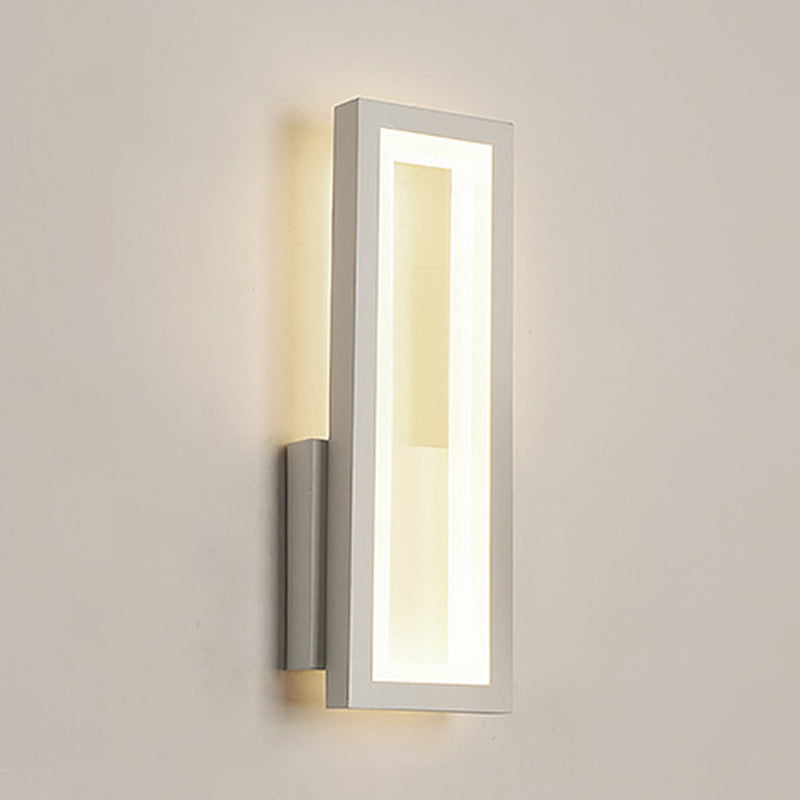 Lámpara de pared negra simple y moderna de vidrio rectangular simple