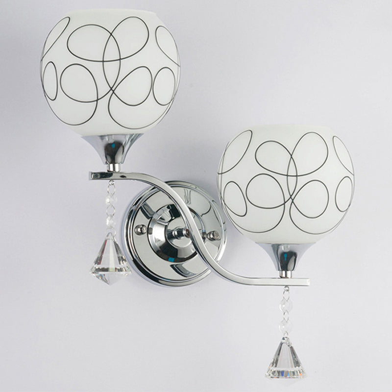 Noordse postmodern ronde 1 hoofd glazen materiaal led witte wandlamp