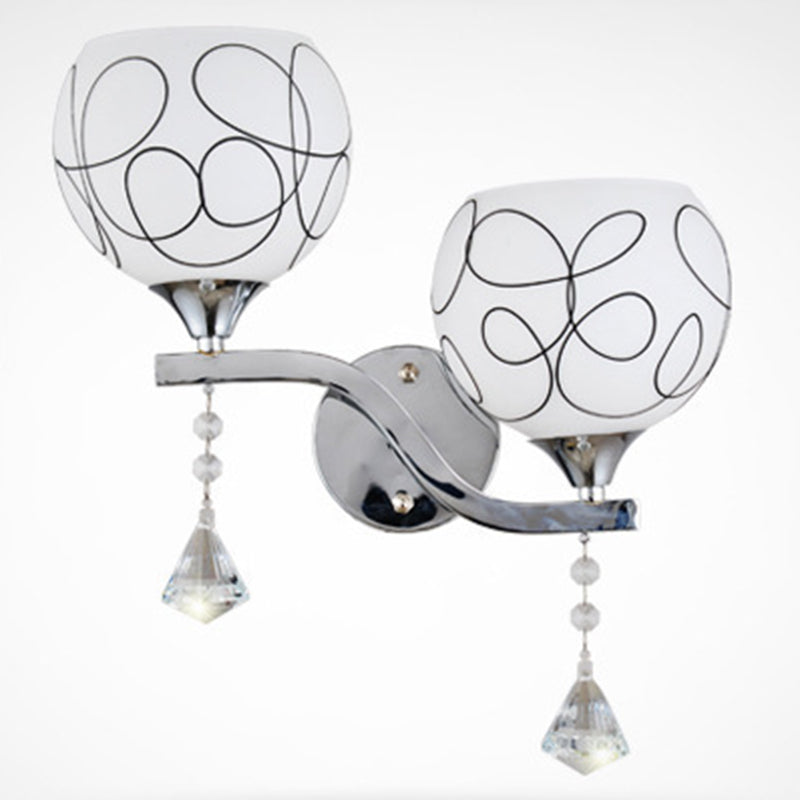 Noordse postmodern ronde 1 hoofd glazen materiaal led witte wandlamp