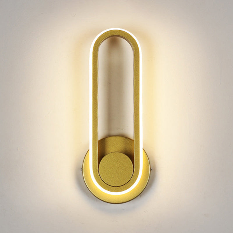 Noordse moderne eenvoudige rechthoekige goud LED Persoonlijkheid Woonkamer Wandlamp