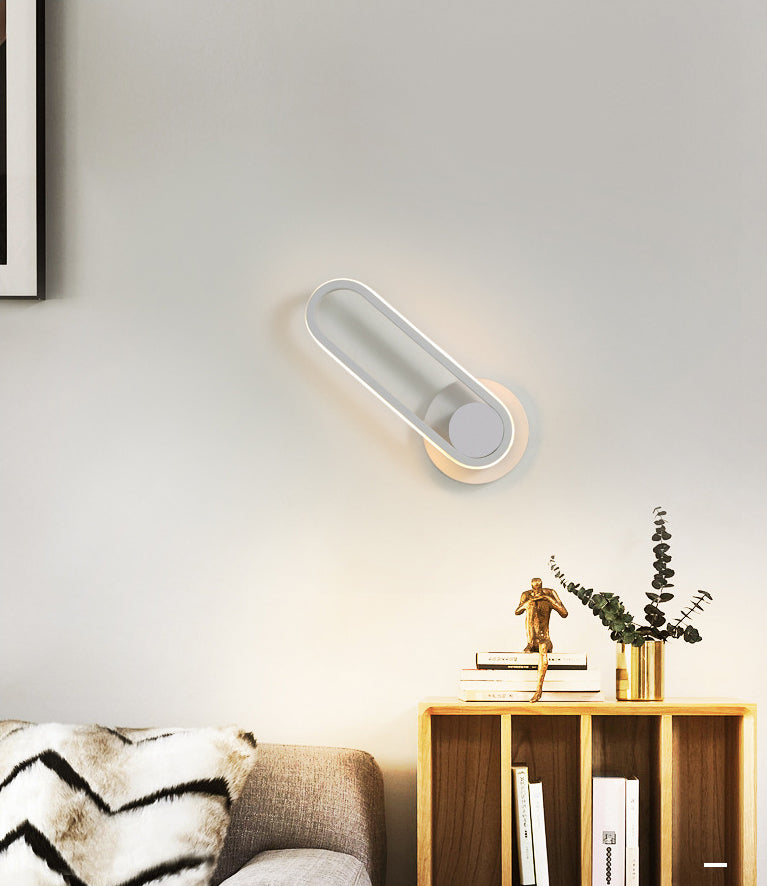 Nordic Modern Simple Rectangular Gold LED Personality Living Room Wall Lamp