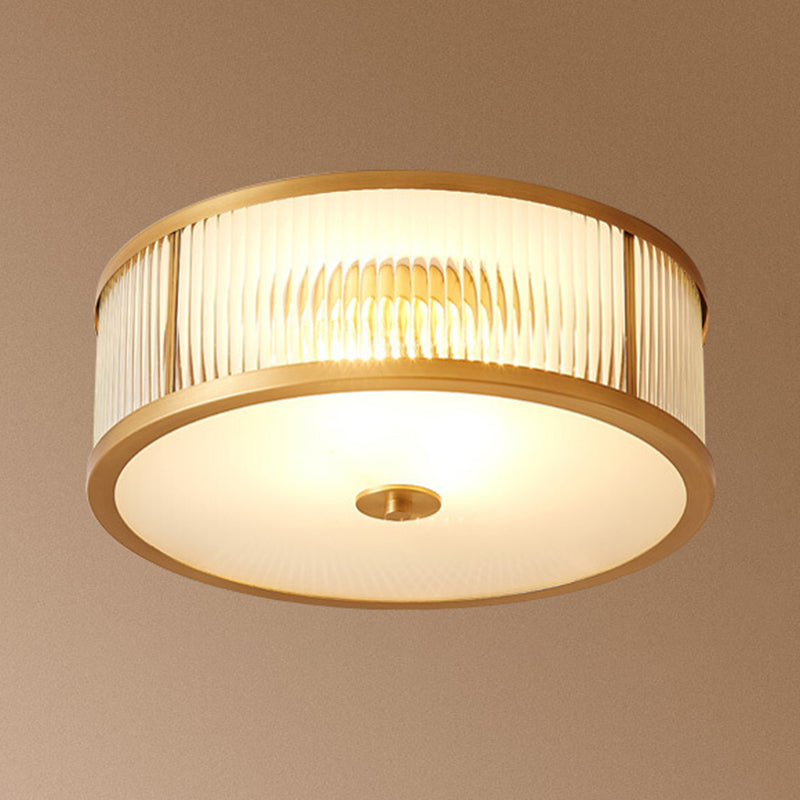 Drum Flush Mount Ceiling Light Fixtures Vintage Glass Ceiling Light Fixture for Living Room