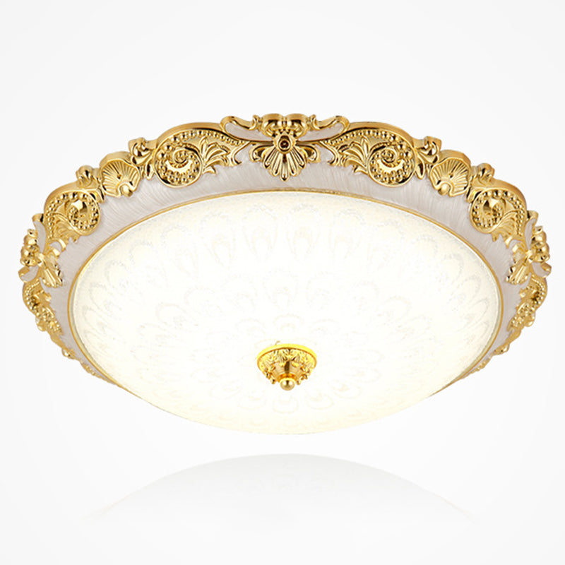 Bowl Flush Mount Ceiling Light Vintage Simplicity Cream Glass Ceiling Flush Mount for Living Room