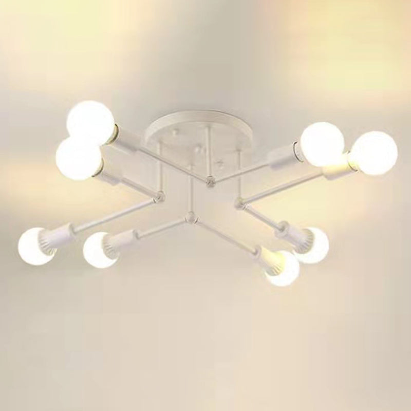 Sputnik Ontwerp Semi Flush Mount Licht Industriële Minimalist Exposed Bulb Slaapkamer Metalen Plafond Flush Mount
