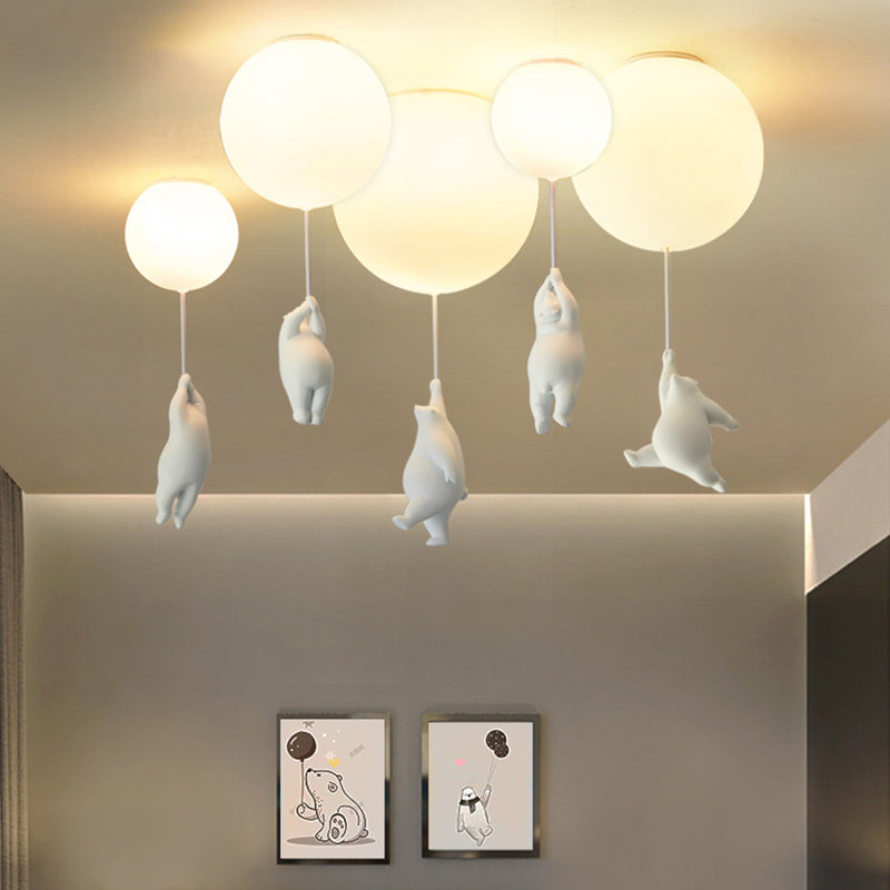 Globe Flush Mount Ceiling Lighting Fixture Kids Glass 1 Light Flush Light