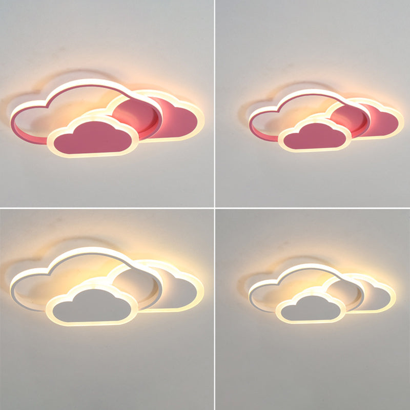 Cloud-shaped Flush Mount Light Fixture Modern Metal Flush Light