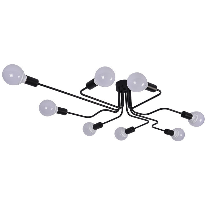 Open bol metalen spinnen plafondlicht industriële stijl multidichte semi-spoeling mount lamp voor woonkamer