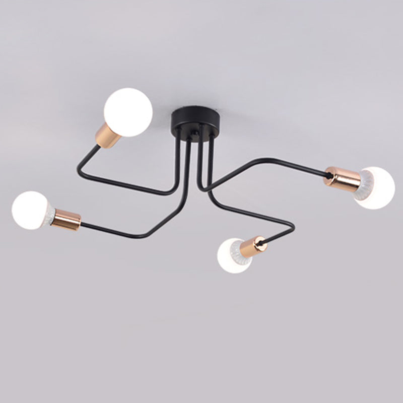 Open bol metalen spinnen plafondlicht industriële stijl multidichte semi-spoeling mount lamp voor woonkamer