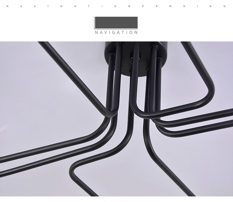Open bol metalen spinnen plafondlicht industriële stijl multidichte semi-spoeling mount lamp voor woonkamer