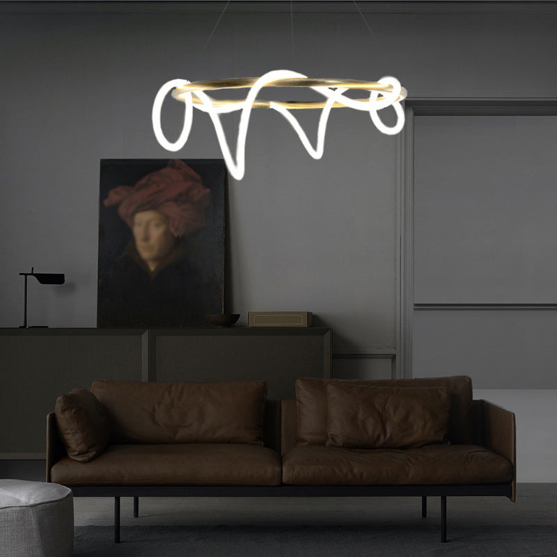 Lampadario a LED a LED a LED GOLD Minimalista acrilico appeso a soffitto per soggiorno