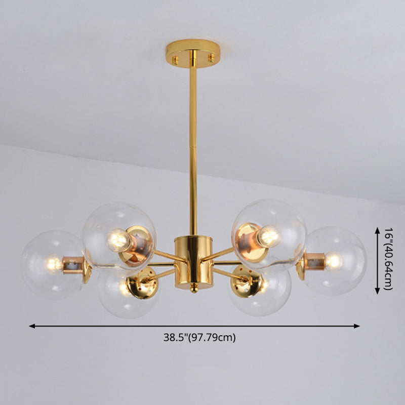 Sputnik lampadario lampada a sfera vetro soggiorno illuminazione a sospensione in oro