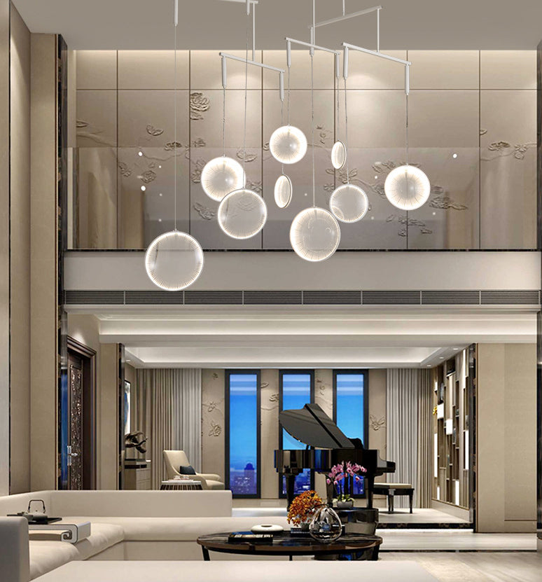 Lampadella in vetro trasparente semplicità illuminata bianca a 3 luci per le scale