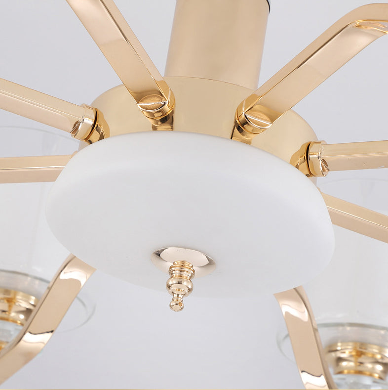 Clear and Frosted Glass Cup Chandelier Minimalist Suspension Lamp for Living Room