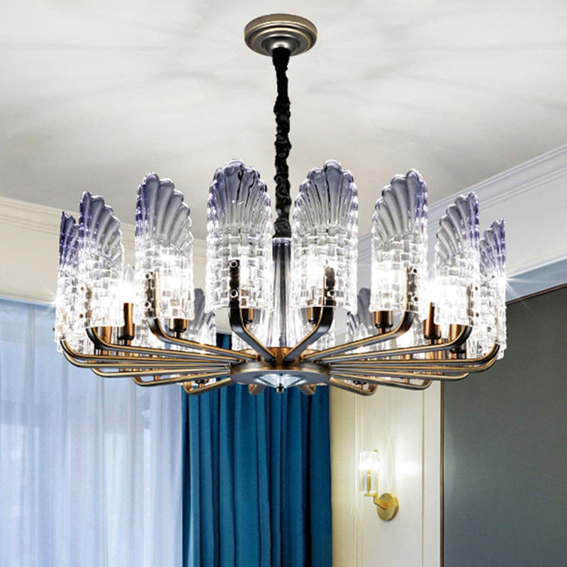 Lumo lampadario di pavone Lighting moderno gradiente blu violaceo in vetro blu lampada appesa