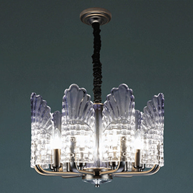 Peacock kroonluchter verlichting moderne gradiënt paarsachtig blauw glas woonkamer hangend licht