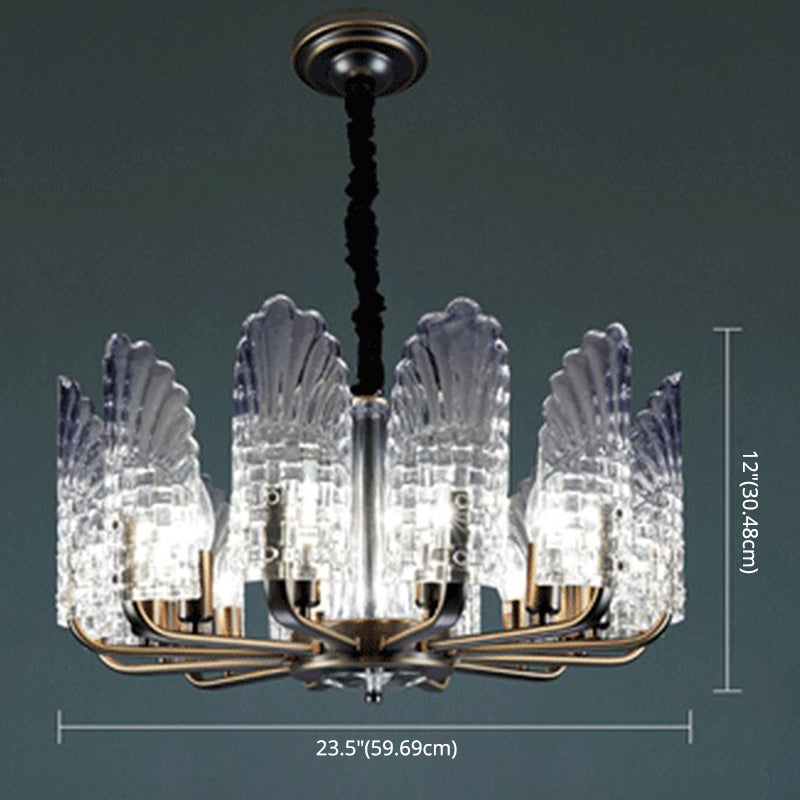 Lumo lampadario di pavone Lighting moderno gradiente blu violaceo in vetro blu lampada appesa