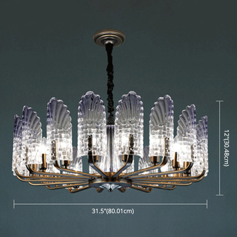 Lumo lampadario di pavone Lighting moderno gradiente blu violaceo in vetro blu lampada appesa