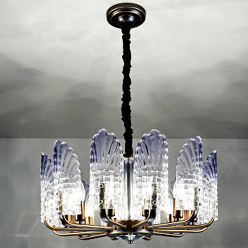 Lumo lampadario di pavone Lighting moderno gradiente blu violaceo in vetro blu lampada appesa