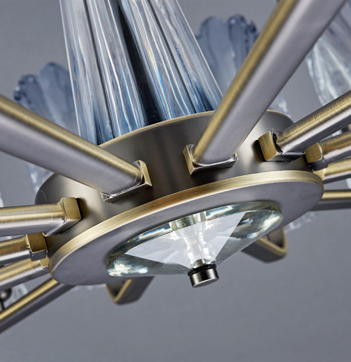 Lumo lampadario di pavone Lighting moderno gradiente blu violaceo in vetro blu lampada appesa