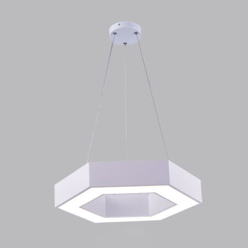 Office Hallway LED Pendant Modern Style Hanging Light with Hexagonal Acrylic Shade