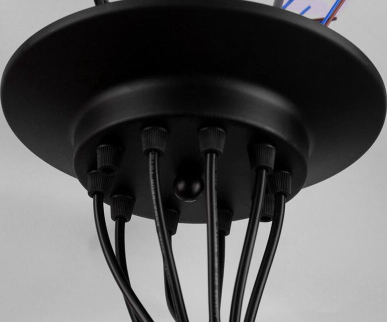 Edison Bulb Multi-Light Pendse Estilo industrial Industrial Techo metálico Black Hang Light