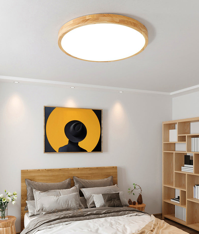 Circular Flush Mount Light Fixture Modern Wood Flush Mount