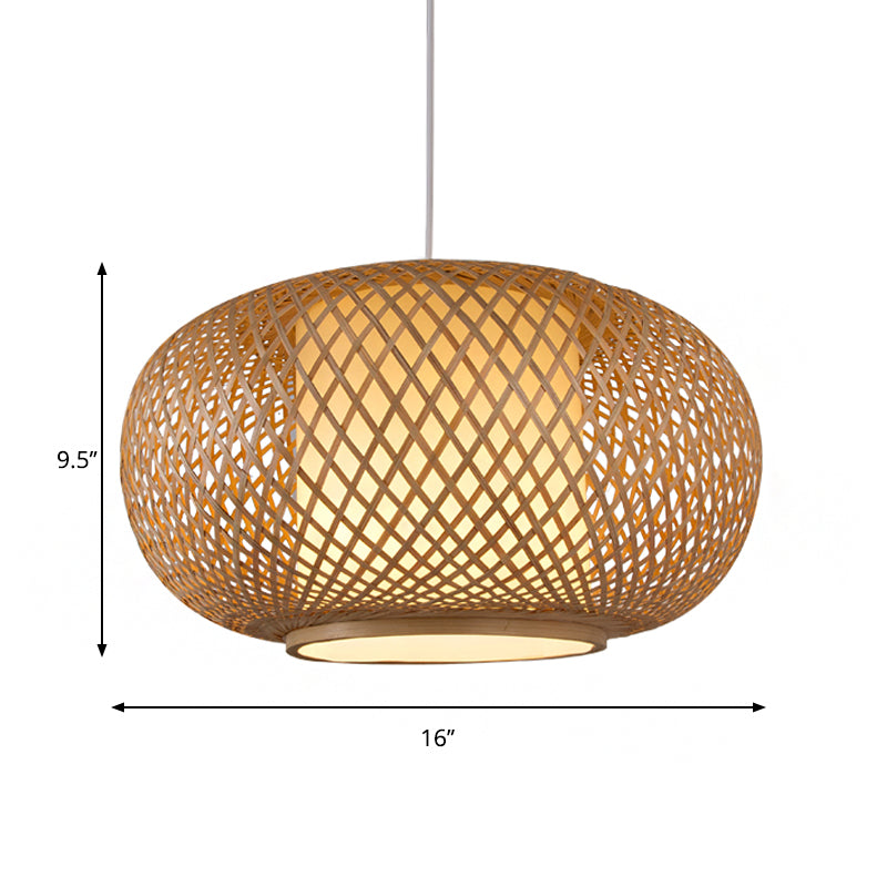 Madera/café Posaborador de calabaza Iluminación Tradicionario Bambú 1 Kit de lámpara colgante de bombillas para restaurante