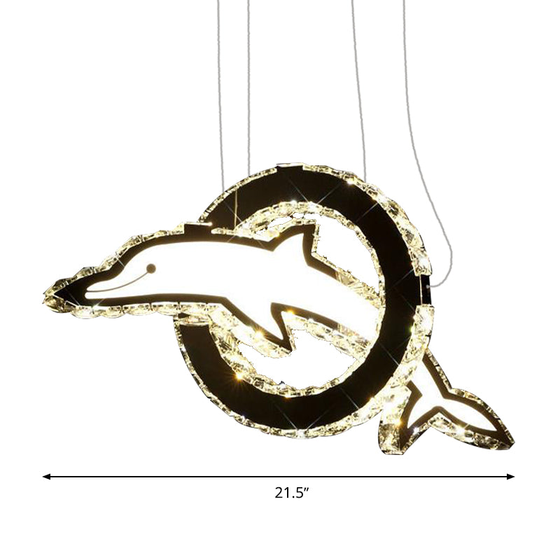 Iluminación de araña del delfín LED CROME CROME CHROME CHROMING LIGHTIVE EN LUCHA BLANCA/CALOR/NATURAL