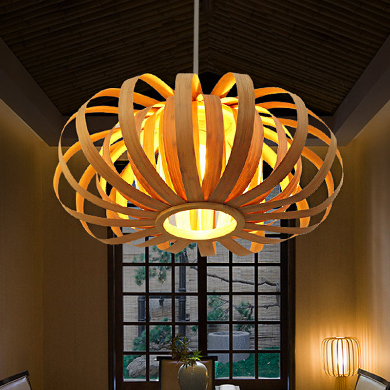 Lámpara de madera de 1 luces de lámpara de madera de lámpara nórdica con cable ajustable, 18 "/21.5" /24.5 "W