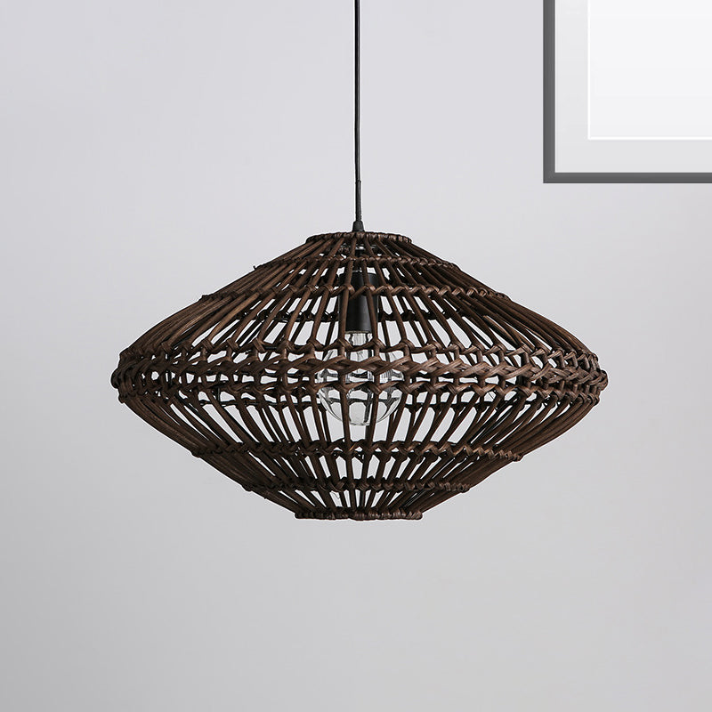 Lámpara colgante de láser negro/amarillo contemporáneo 1 cabezal de madera de techo de madera luz para restaurante