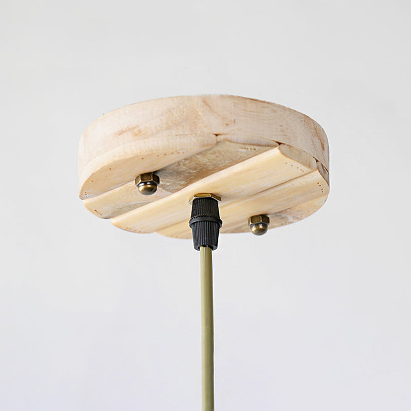 Colgante de suspensión hecha a mano de bambú contemporánea 1 cabeza de madera de madera luz de techo colgante