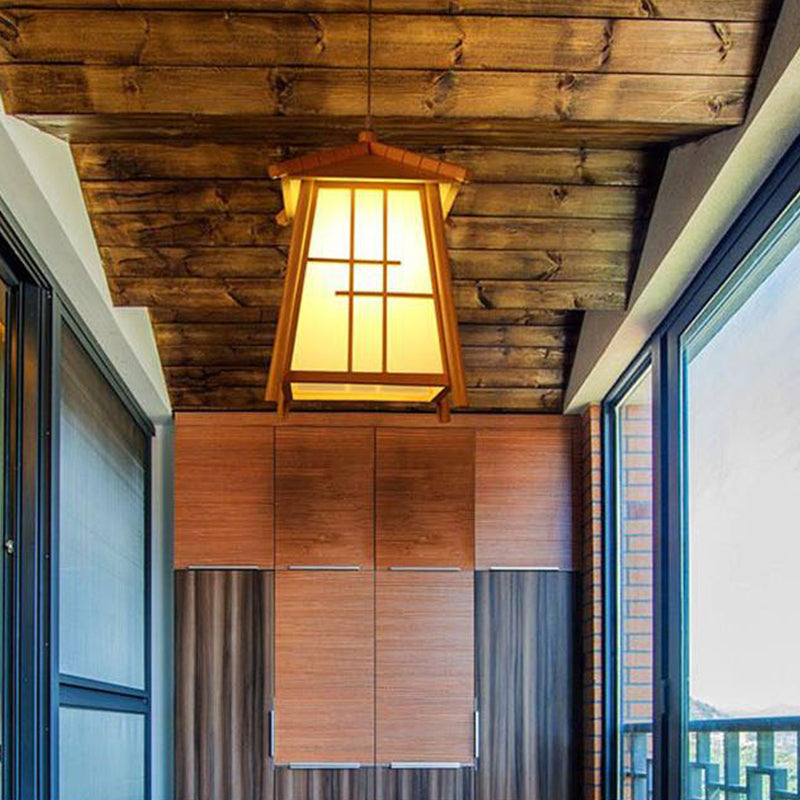 Holzhaus Anhänger Beleuchtung Traditioneller Bambus 1 Glühbirne Hanging Lamp Kit für Wohnzimmer