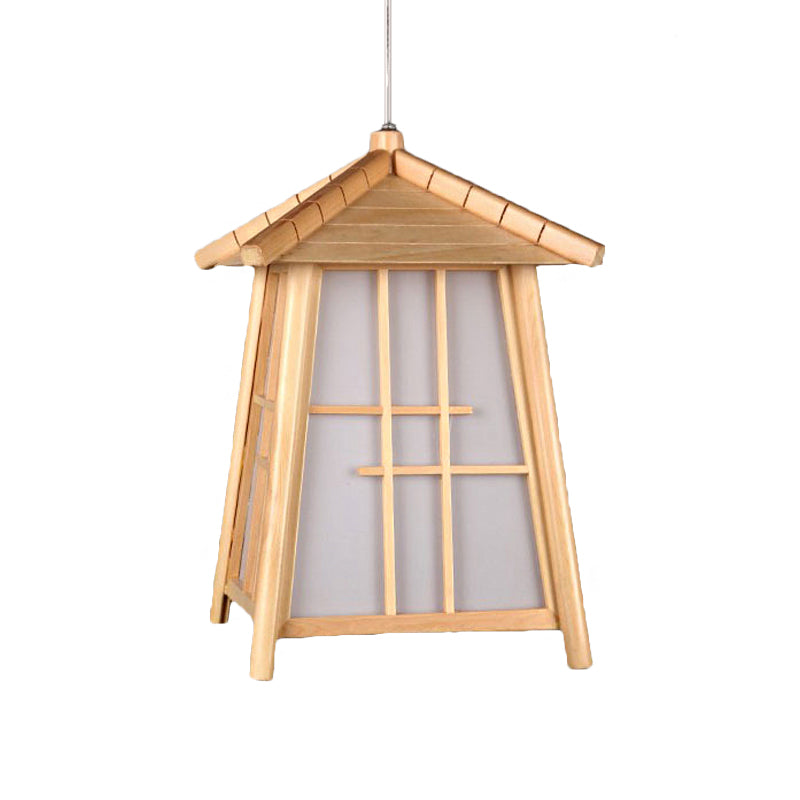 Holzhaus Anhänger Beleuchtung Traditioneller Bambus 1 Glühbirne Hanging Lamp Kit für Wohnzimmer