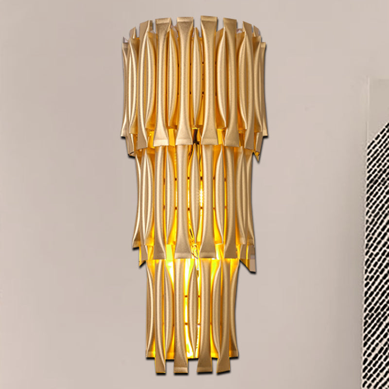 Abgestufte Aluminiumleuchte -Leuchte -Leuchte traditioneller Stil 4/6 Lichter Korridorwandhalterung Licht in Gold