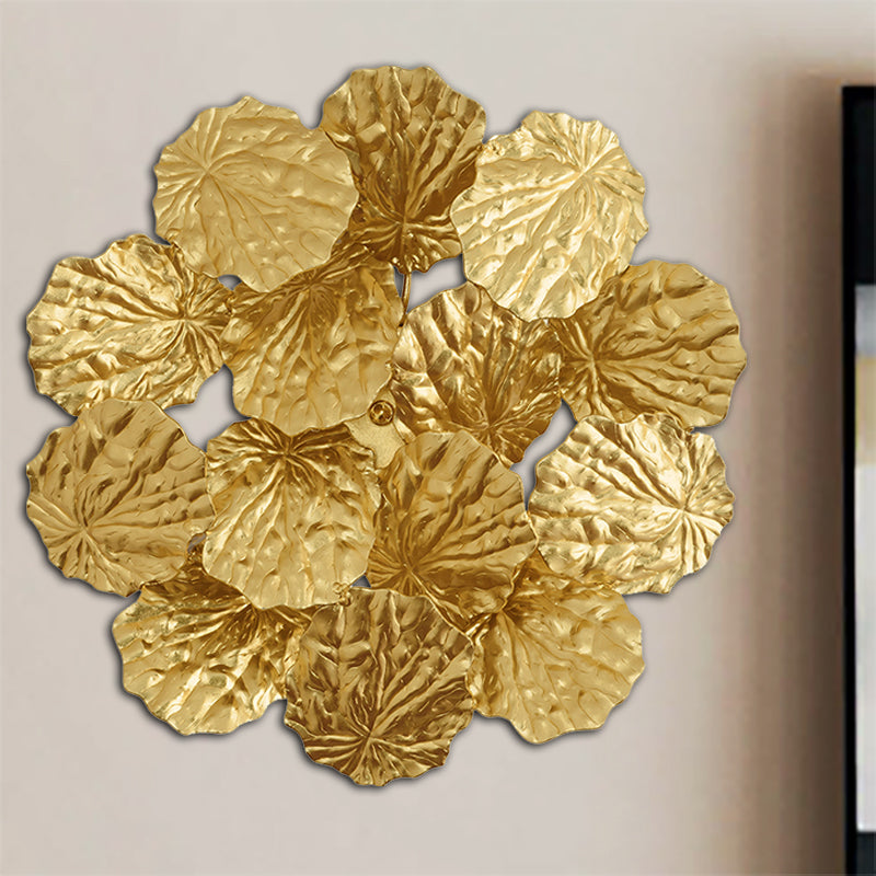 Blattform Flur -Leuchte Leuchte moderne stilvolle Aluminium 4 Lampen dunkle Kaffee/goldene Wandhalterung Licht, 16 "/17" W.