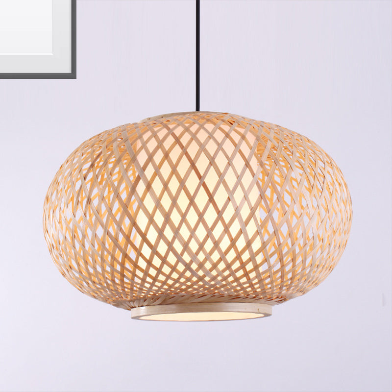 Lintería de iluminación colgante Tradición de bambú 1 bulbo 16 "/19.5" kit de lámpara colgante de madera de ancho
