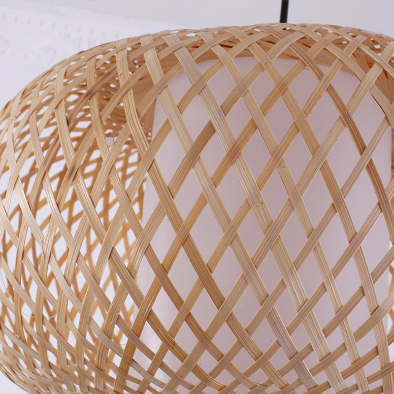 Lintería de iluminación colgante Tradición de bambú 1 bulbo 16 "/19.5" kit de lámpara colgante de madera de ancho