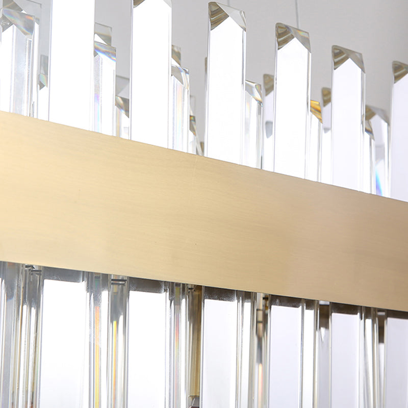 Messing -Trommel hängend Kronleuchter zeitgenössischer Facettenkristall 5 Köpfe Deckenheizlicht Licht