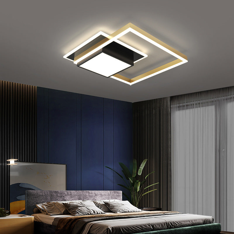 Acrylic Contemporary Style LED Ceiling Light Minimalism Aluminum Nordic Style Flush Mount Lighting Fixture in Gold