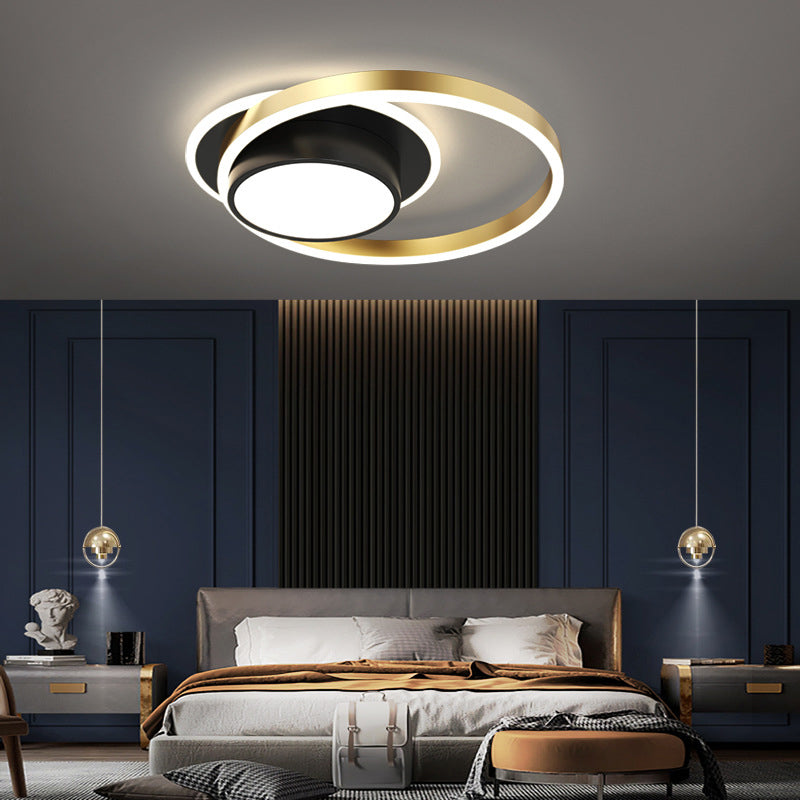 Acrylic Contemporary Style LED Ceiling Light Minimalism Aluminum Nordic Style Flush Mount Lighting Fixture in Gold