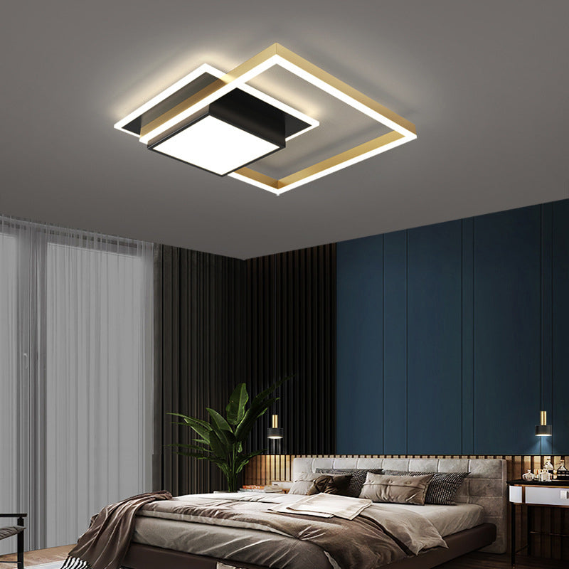 Acrylic Contemporary Style LED Ceiling Light Minimalism Aluminum Nordic Style Flush Mount Lighting Fixture in Gold