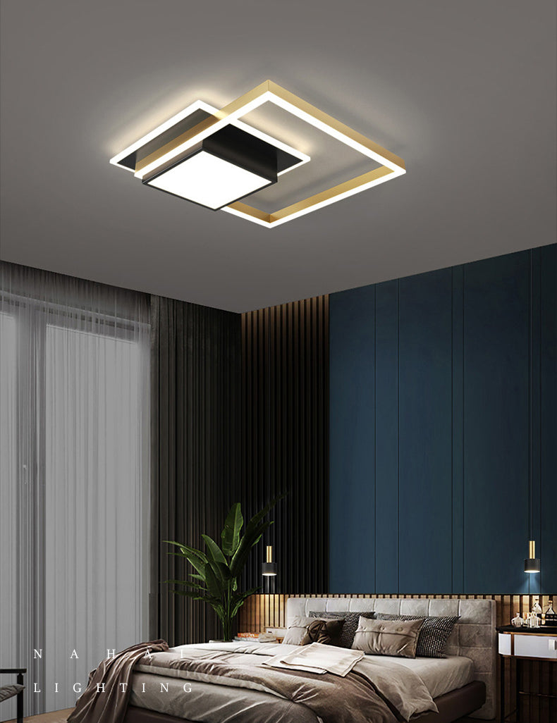 Acrylic Contemporary Style LED Ceiling Light Minimalism Aluminum Nordic Style Flush Mount Lighting Fixture in Gold