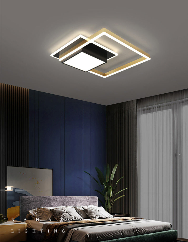 Acrylic Contemporary Style LED Ceiling Light Minimalism Aluminum Nordic Style Flush Mount Lighting Fixture in Gold