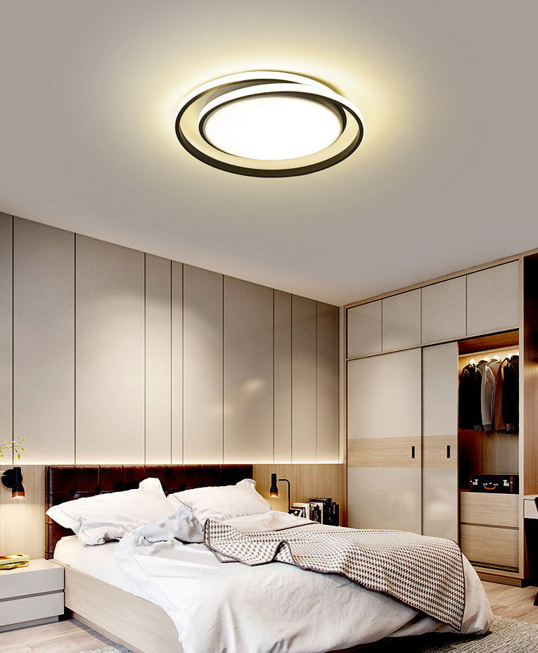 Concentric Circle Minimalism Acrylic LED Ceiling Light Nordic Style Aluminum Alloy Flushmount Lighting Fixture for Dining Room